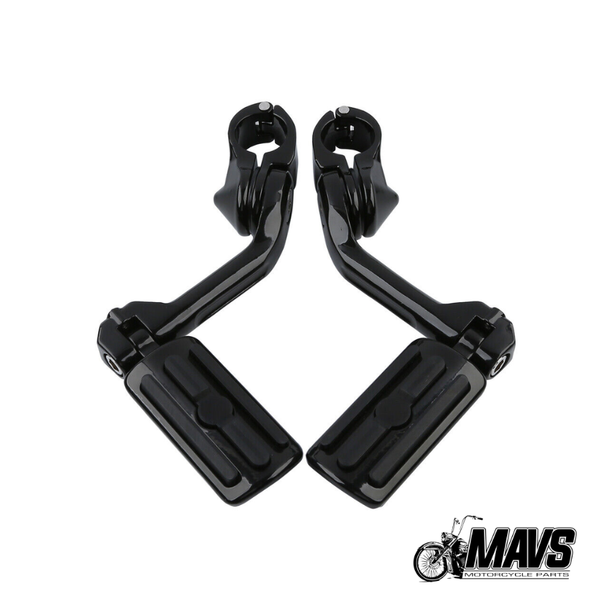 Black or Chrome Extended Adjustable Highway Foot Pegs