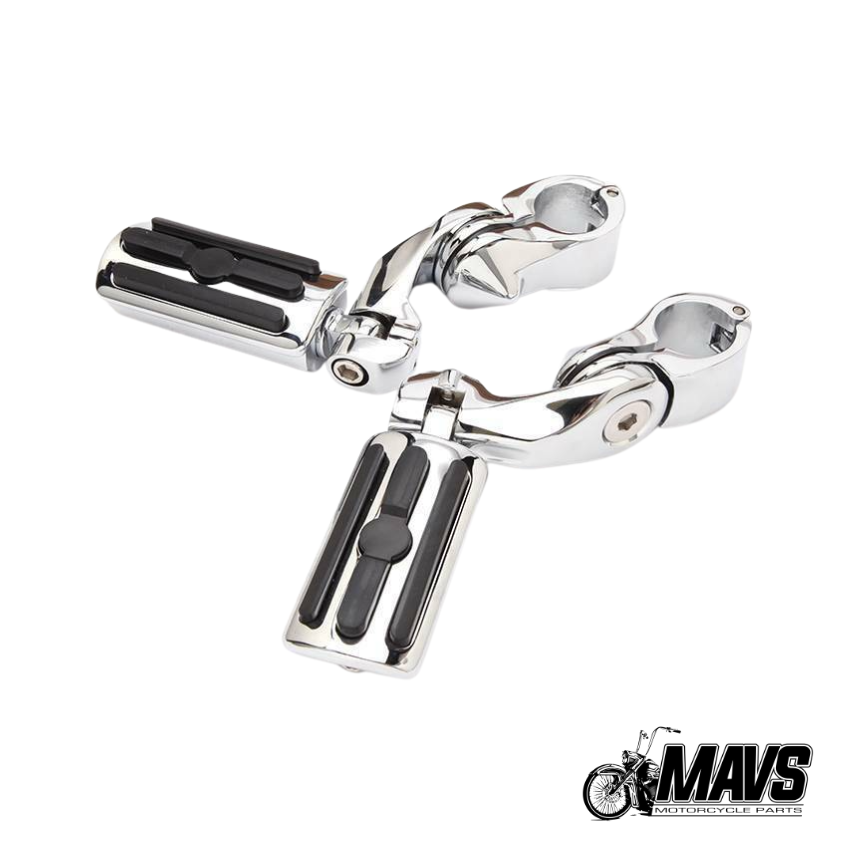 Black or Chrome Adjustable Highway Foot Pegs 1.25"