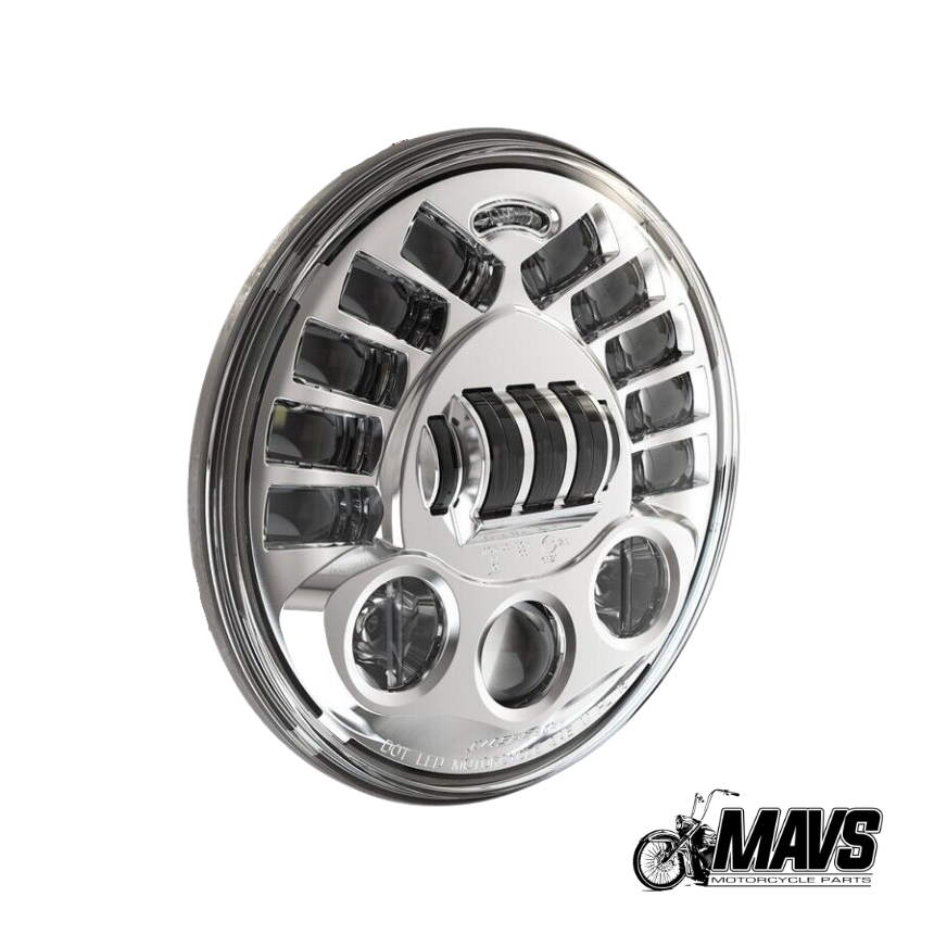 Black or Chrome 7" Cruiser LED Headlight