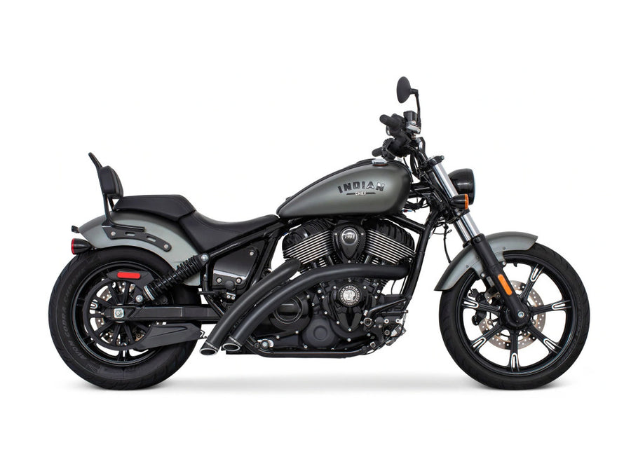 Freedom Radical Radius Exhaust - Chrome & Black with Black End Caps. Fits Indian Cruiser 2021up.