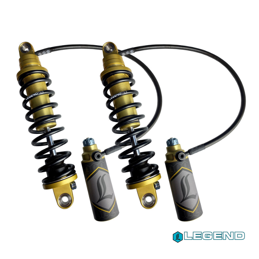 LEGEND Revo ARC Remote Reservoir Suspension. 13in. Gold or Black. Adjustable, Heavy Duty Spring Rate, Rear Shock Absorbers