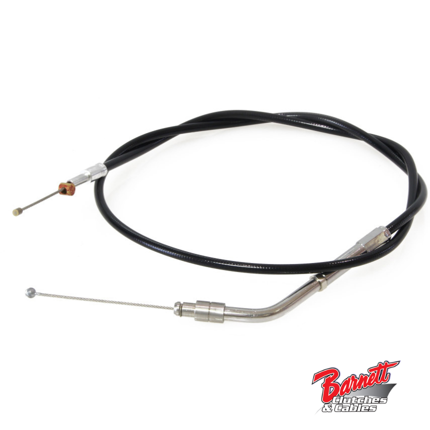 Barnett Black Vinyl Throttle Cable for FXR & FLT, Sportster, Dyna, Tourers & Vrods - All years .