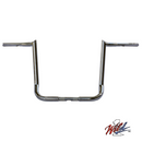 Wild 1 - 16in. x 1-1/4in. Chubby Bagger Hooked Ape Hanger Handlebar – Chrome & Gloss Black.