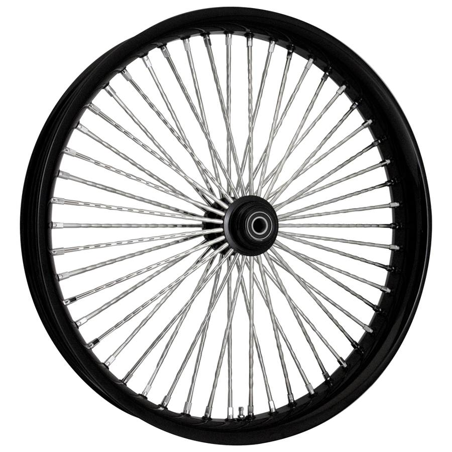 DNA 18in. X 3.5in. Fat DIAMOND Spoke Rear Wheel – Gloss Black & Chrome.