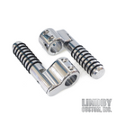 Black or Chrome LINDBY CUSTOMS 1-1/4in. Clamp On Linbar Highway Pegs
