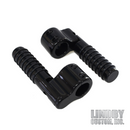 Black or Chrome LINDBY CUSTOMS 1-1/4in. Clamp On Linbar Highway Pegs