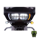 Ciro Fang LED Headlight Bezel Vent Inserts With Amber & White LED’s – Black or Chrome. Fits Road Glide 2015up.