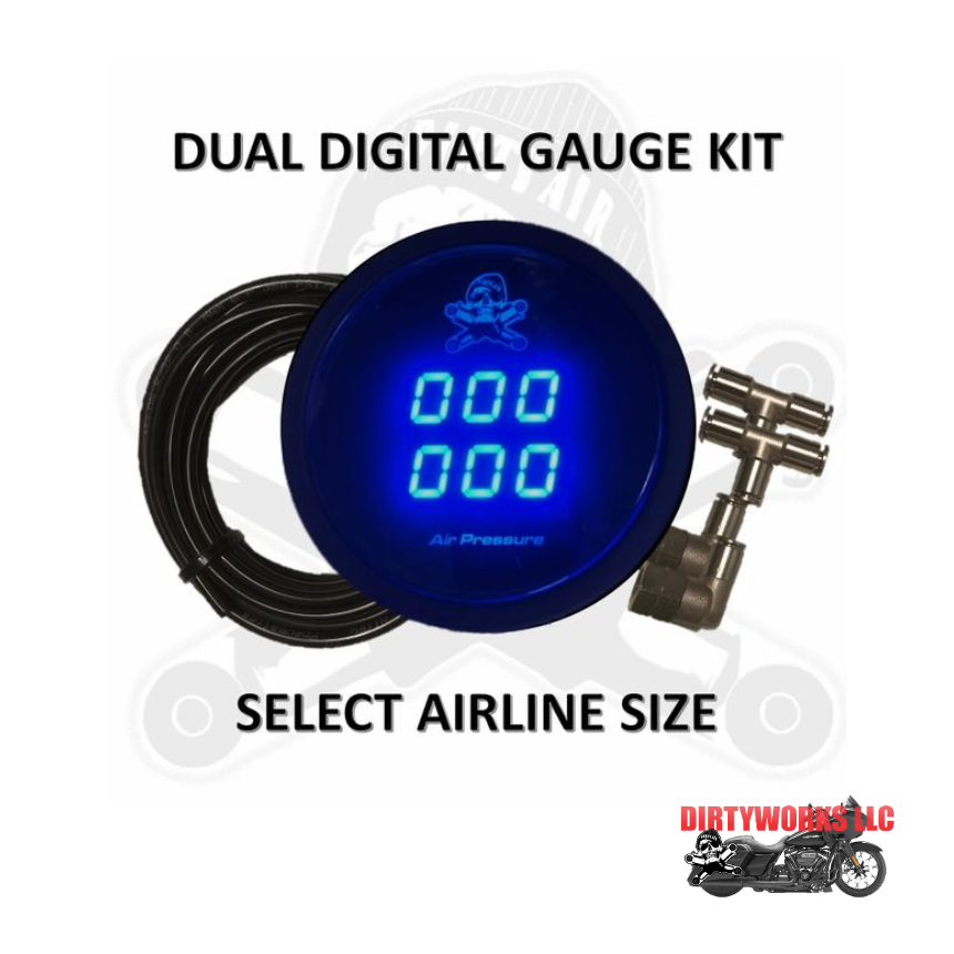 DIRTY AIR - 2-1/16" DUAL Digital Air Pressure Gauge Kit