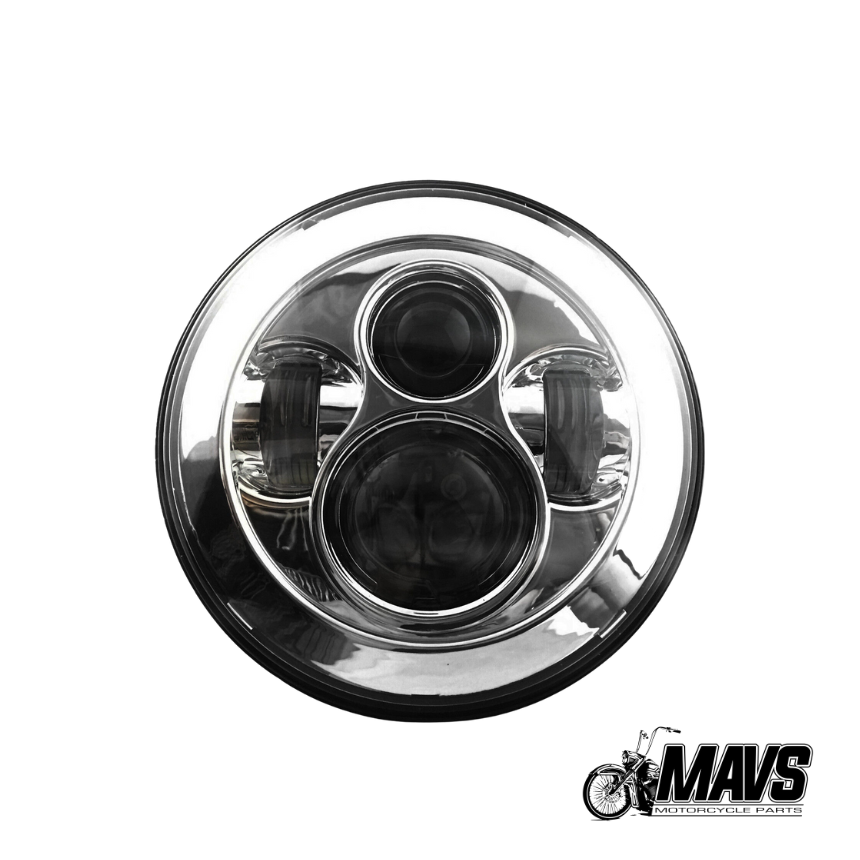 Black or Chrome 7" Inch LED Day maker Headlight