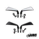 Black or Chrome Axe Mirrors with LED Turn Signals