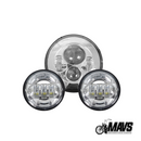 7" LED Daymaker+4.5" LED Side Lamps Black or Chrome suit Harley Touring / Softails / Indian