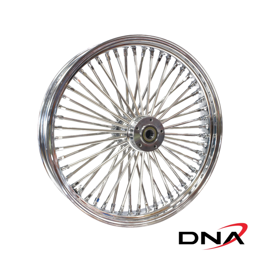 DNA 21in. x 3.5in. Mammoth Fat Spoke Front Wheel – Chrome. FITS TOURIN ...