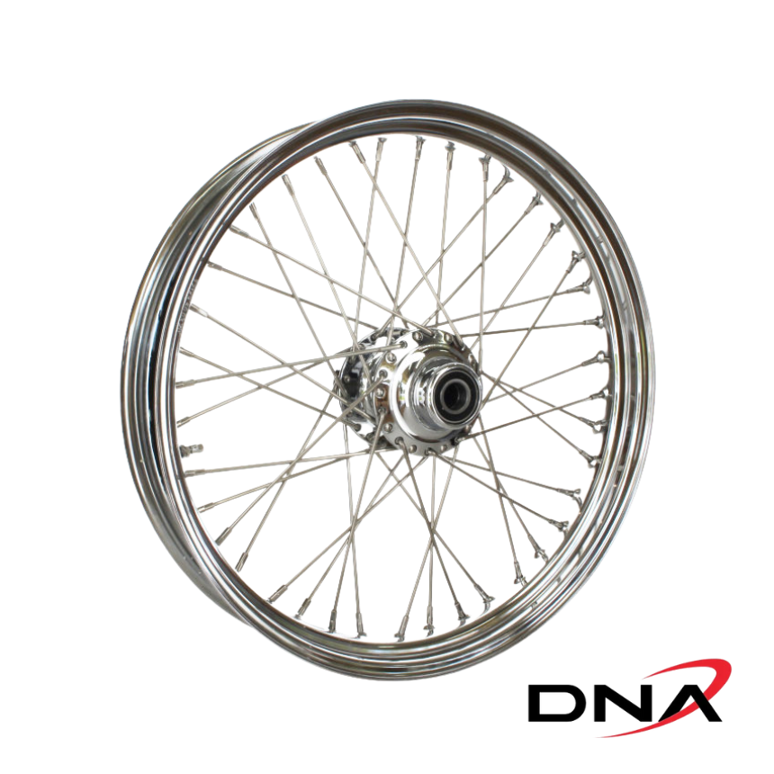 DNA 21in. X 3.5in. 40 Spoke Cross Laced Front Wheel – Chrome. Fits Touring models