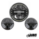 7"+4.5" Round Halo LED Headlight & Side lamps Black or Chrome - Suit Harley